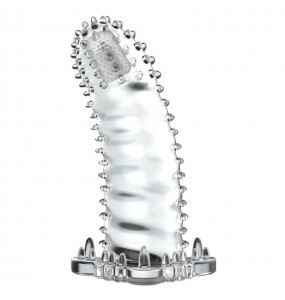 BAILE - BRAVE MAN Head Vibrating Crystal Penis Sleeve (L:14cm - D:4cm)